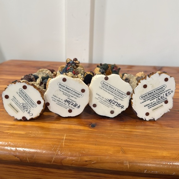 Vtg Boyds Bears The Folkstone Collection Folk Art Santa Figurines Set of 4 - Picture 2 of 11